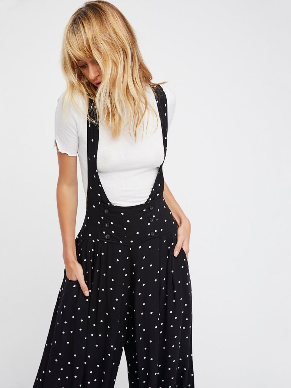Free People Keep It Jumpin’ Jumper in Black Polka Dot - sz 6 - Picture 4 of 13